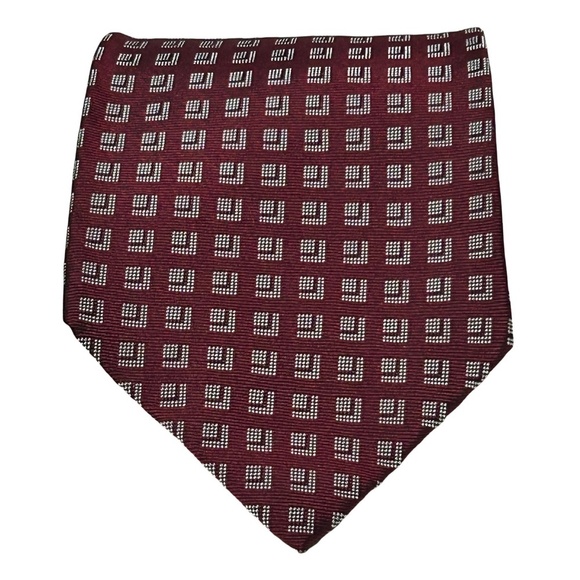 Ralph Lauren Luxury Necktie Tie 100% Silk Hand Made in USA Cubed Pattern NWOT - Picture 4 of 11